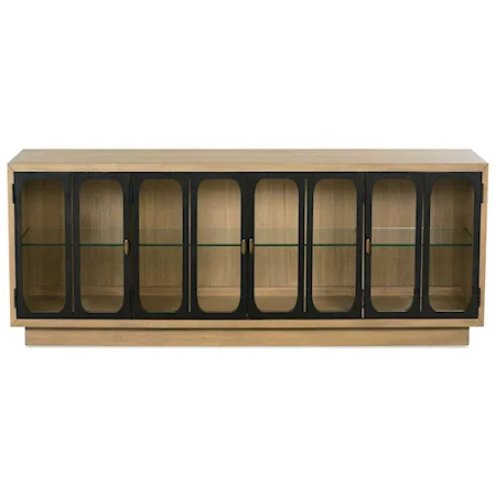 Contemporary Credenza with Glass Doors